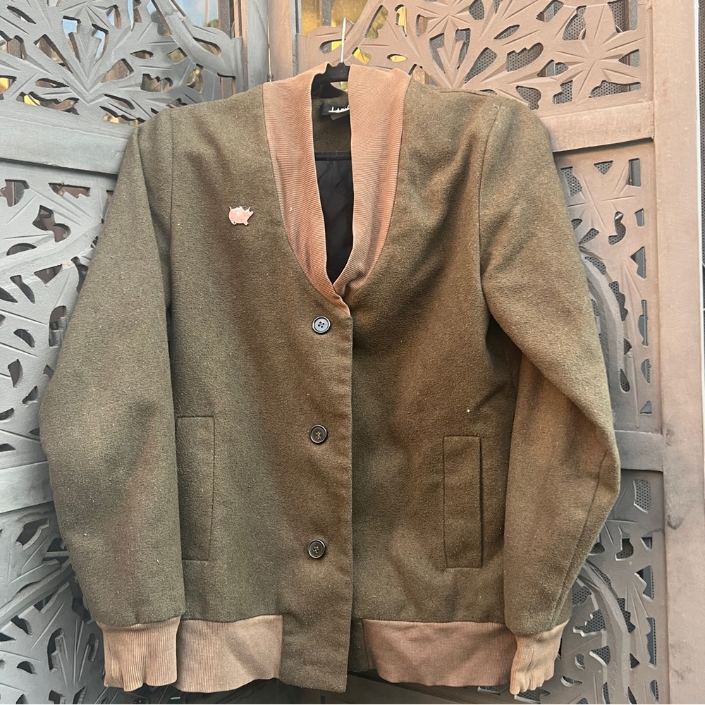 Urban Outfitters | green varsity jacket | size L